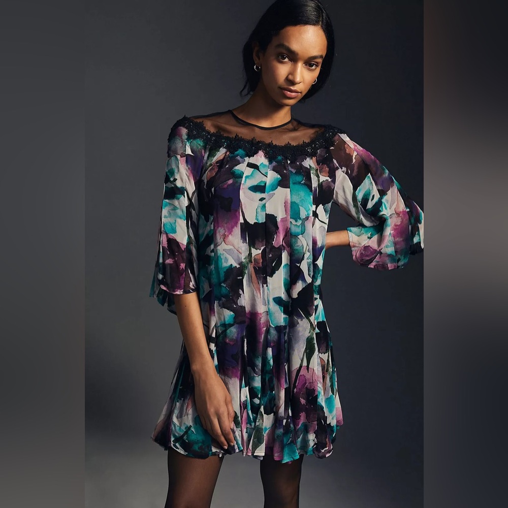 Anthropologie Flutter Sleeve Dress